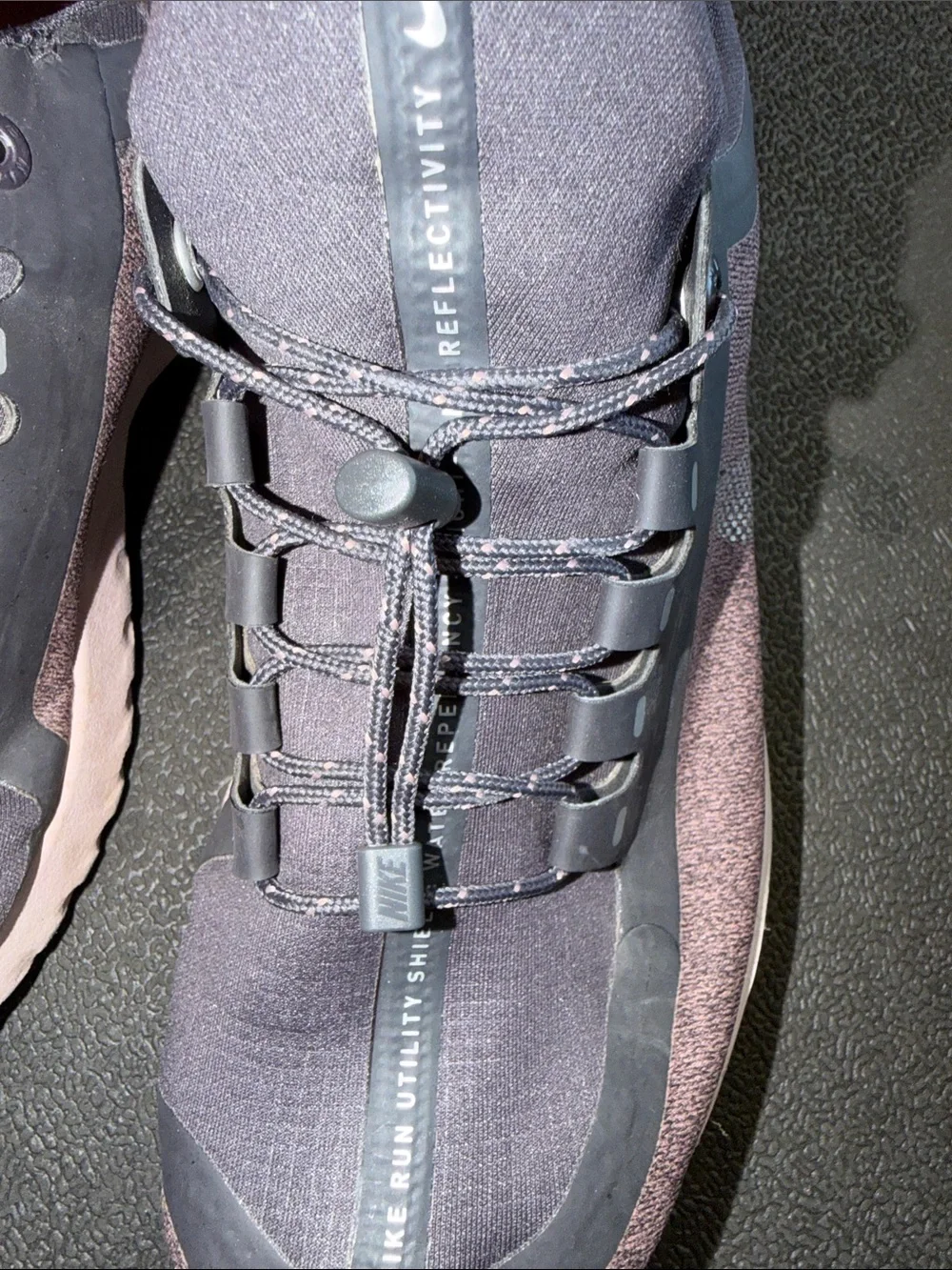 Nike Black and Pink Trail-Style Athletic Shoes